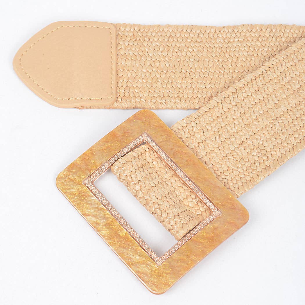 Square Buckle Stretch Belt