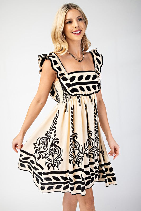 Printed Baby Doll Dress