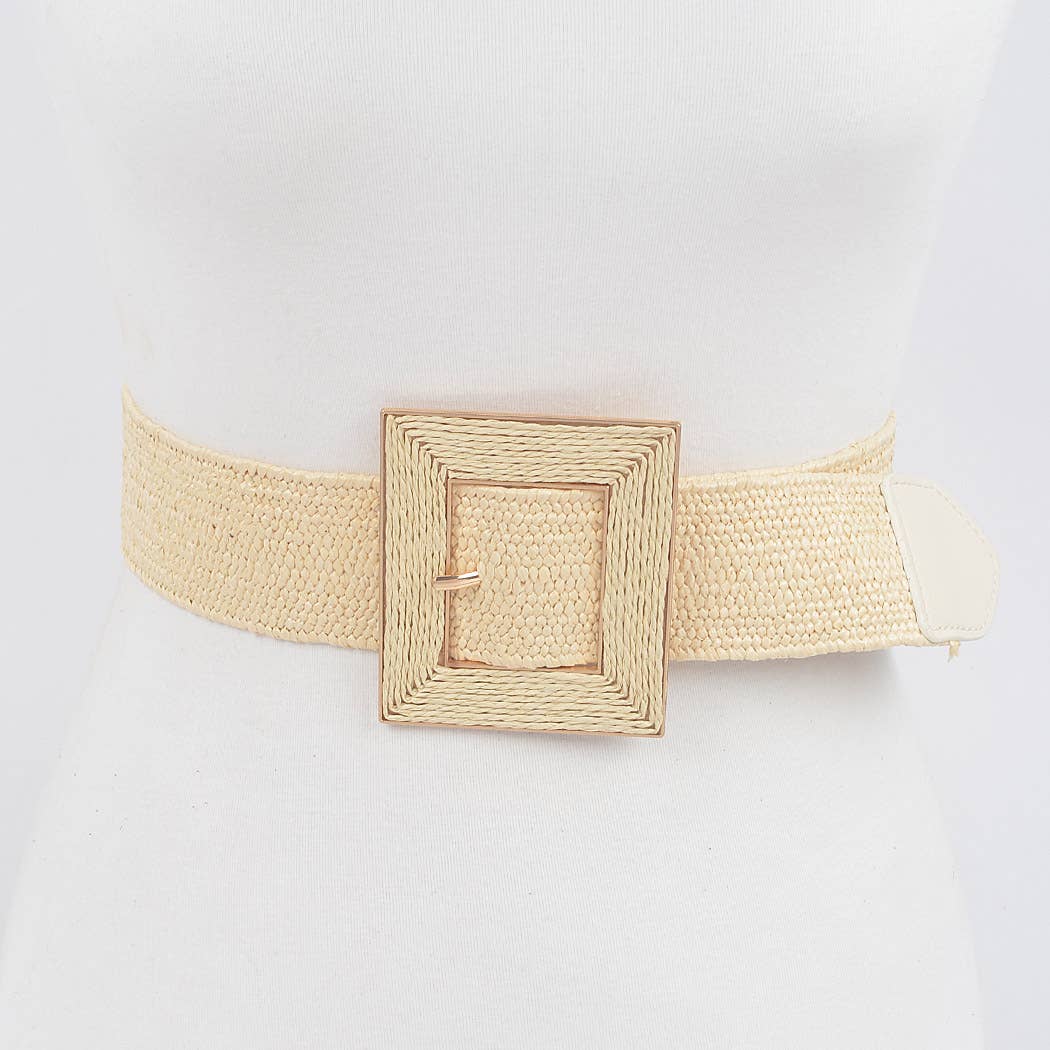 Square Buckle Stretch Belt