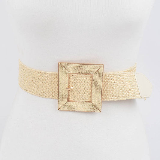 Square Buckle Stretch Belt