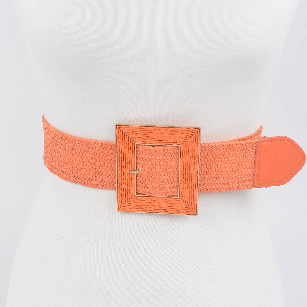Square Buckle Stretch Belt