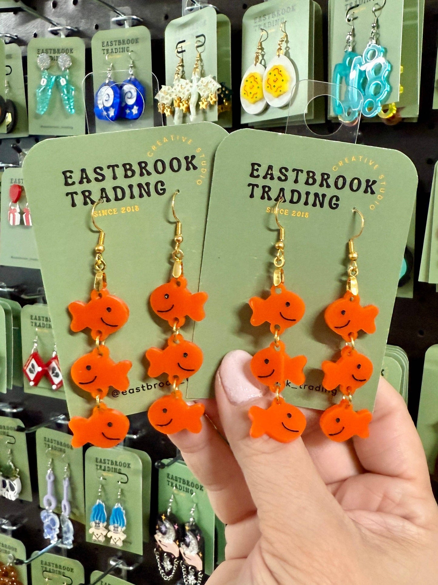 Snack fish earrings