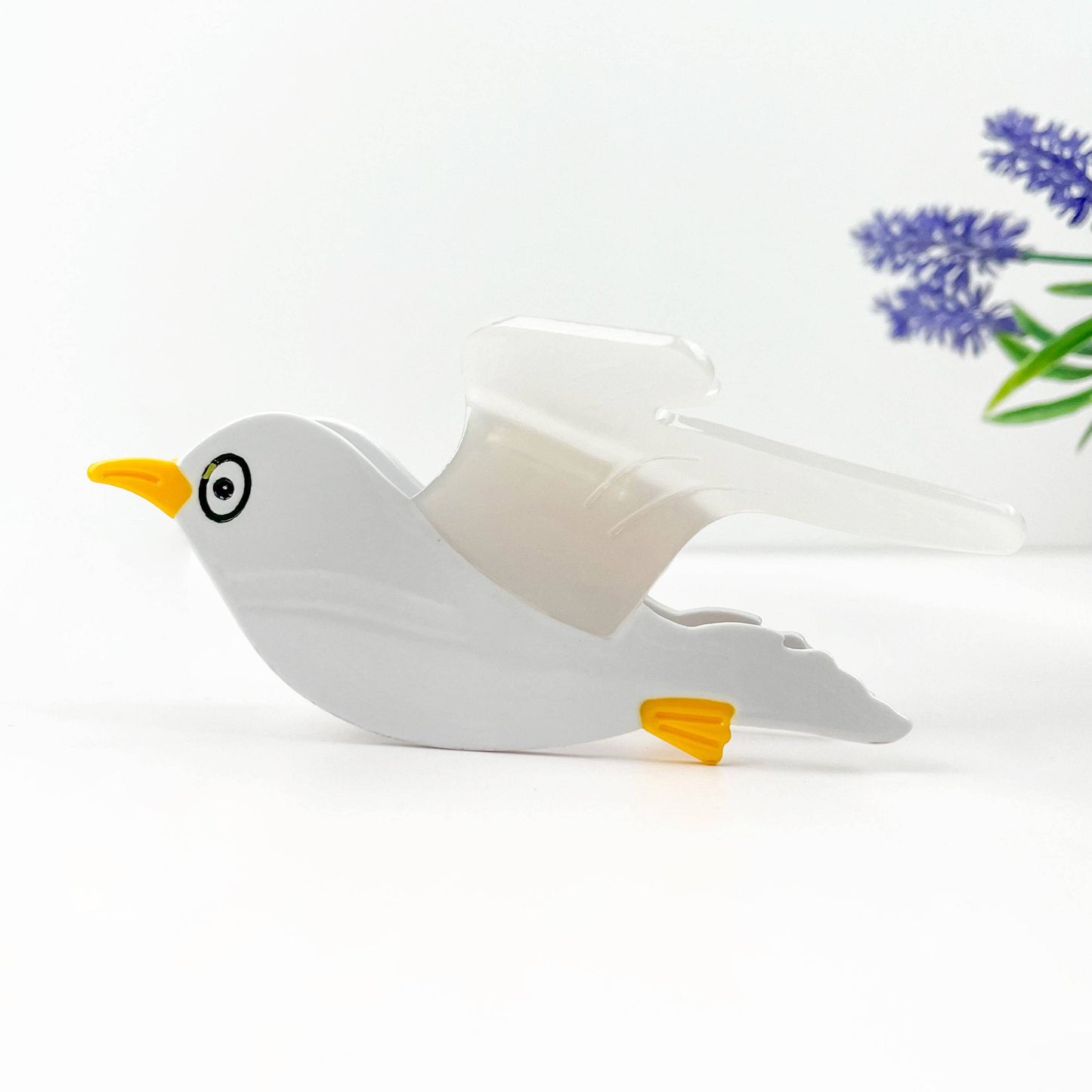 Seagull Bird Acetate Hair Claw Clip