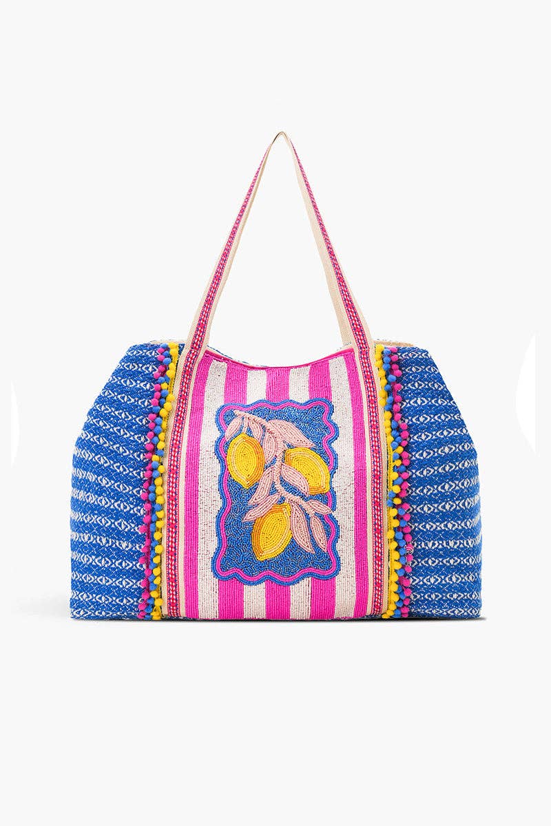 Limoncello Dream Hand-Beaded Oversized Tote