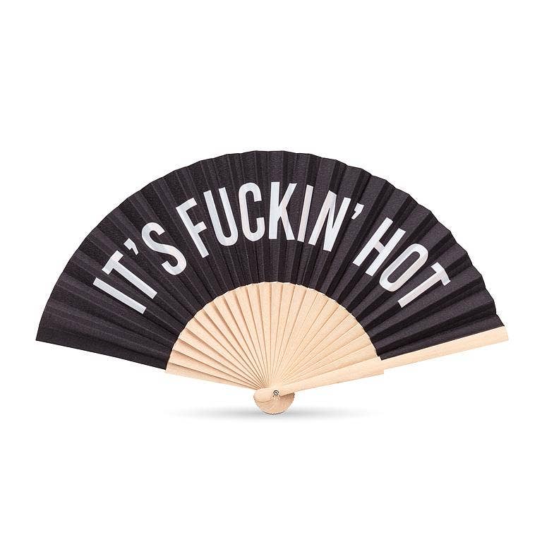 IT'S F*CKIN' HOT Hand Fan-Black-16"W