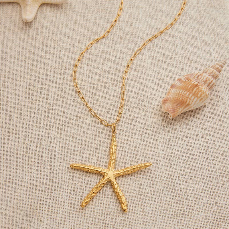 18K STAINLESS STEEL TARNISH FREE STARFISH NECKLACE