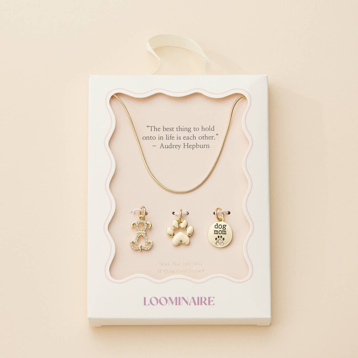 Gold Dipped 18K Dog Mom Charm Necklace