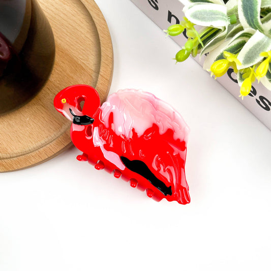 Flamingo Hair Clip,Acetate Animal Hair Claw