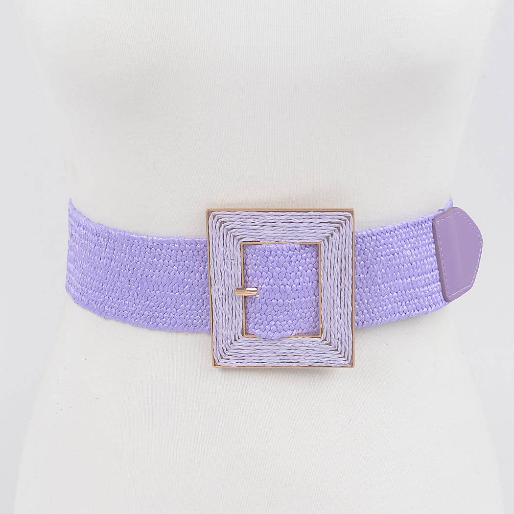 Square Buckle Stretch Belt