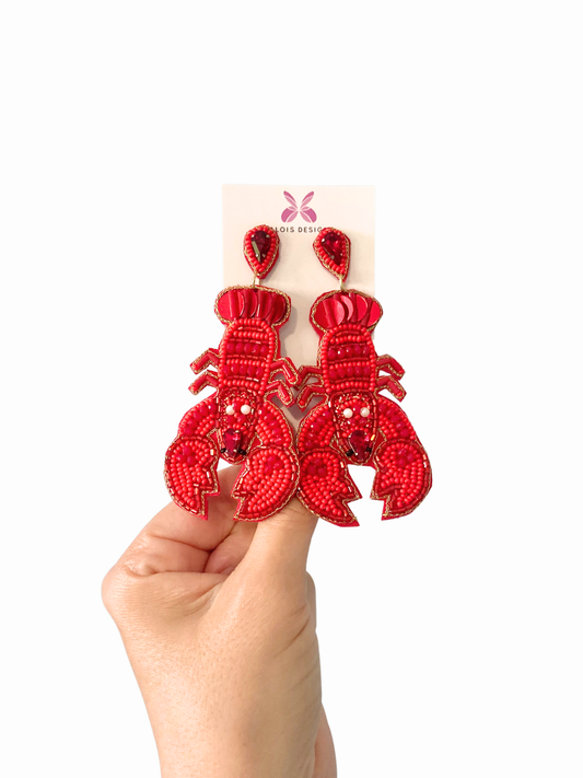 Spicy Red Crawfish Earring