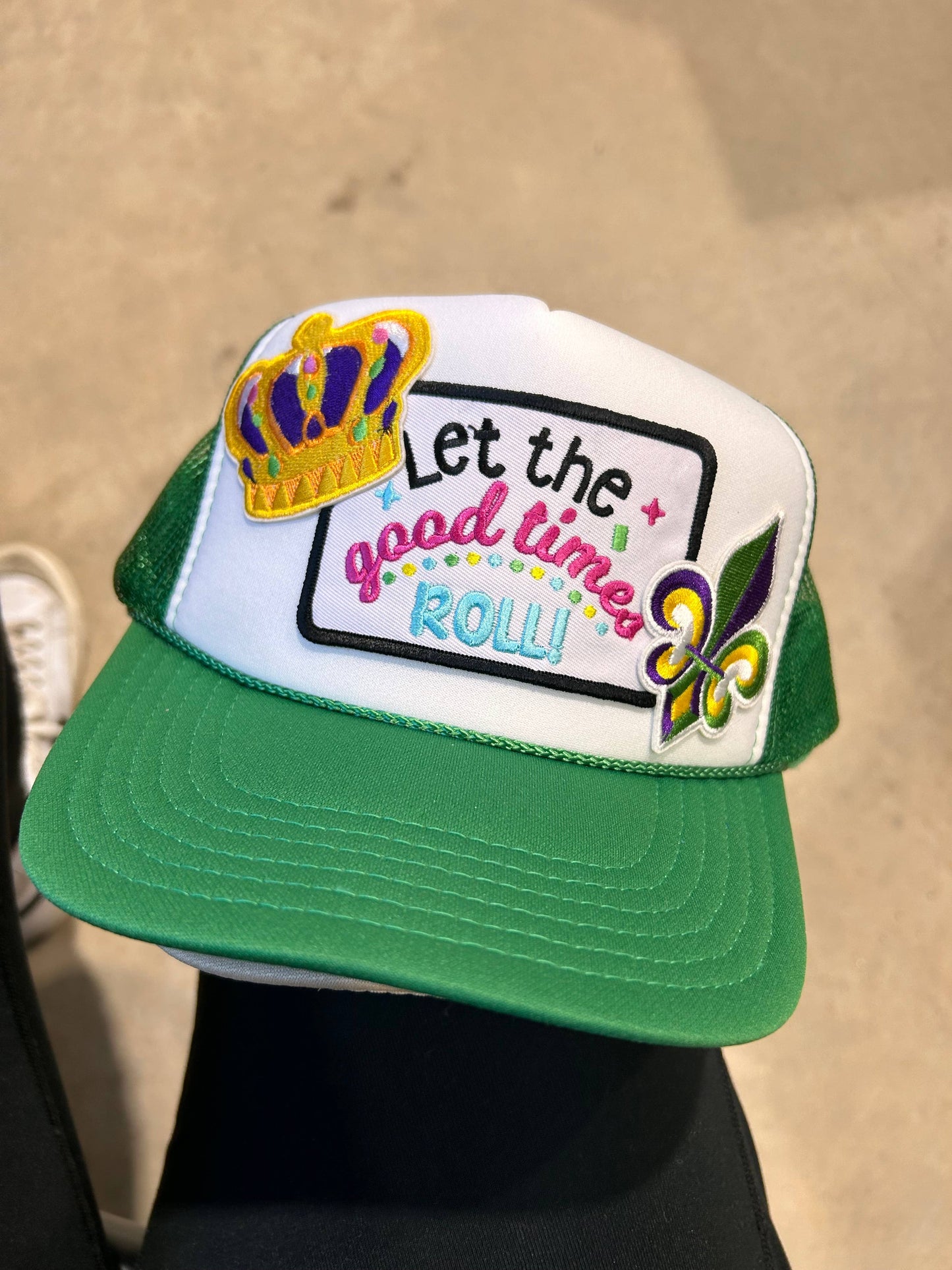 Good Times Roll Mardi Gras Trucker | Cajun | Fluer De Lis