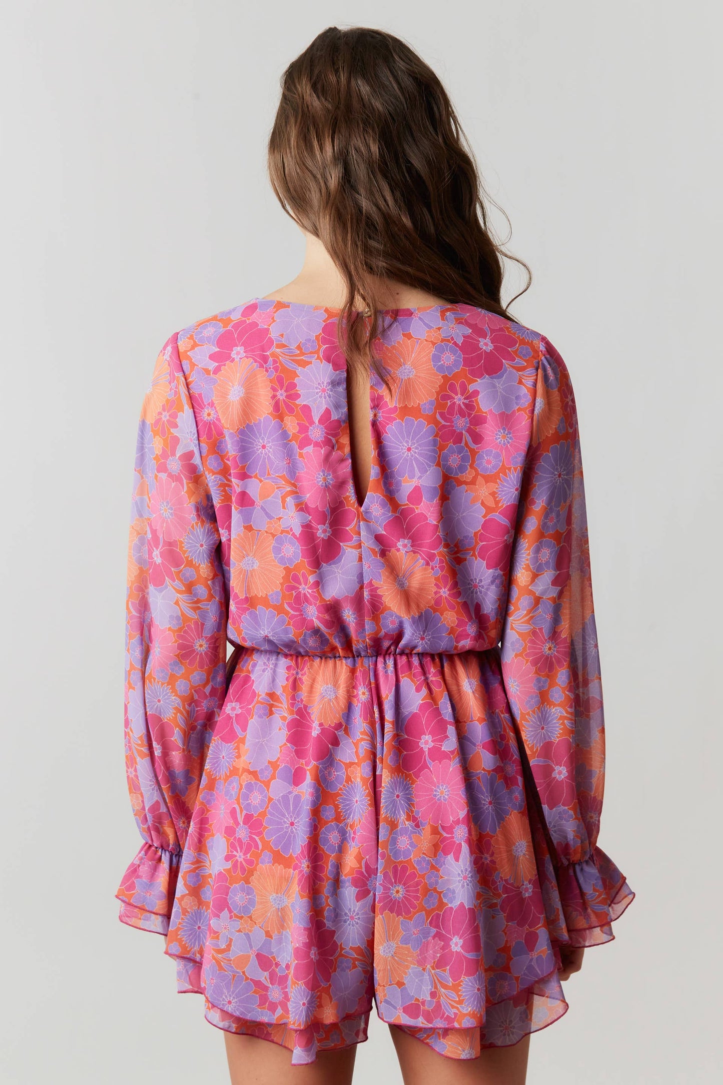 Chiffon Floral Print Romper