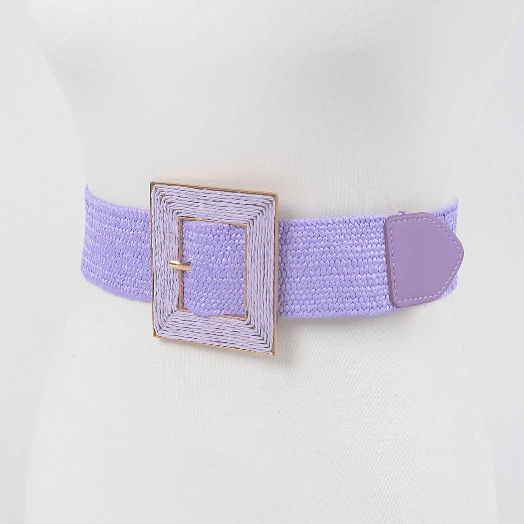 Square Buckle Stretch Belt
