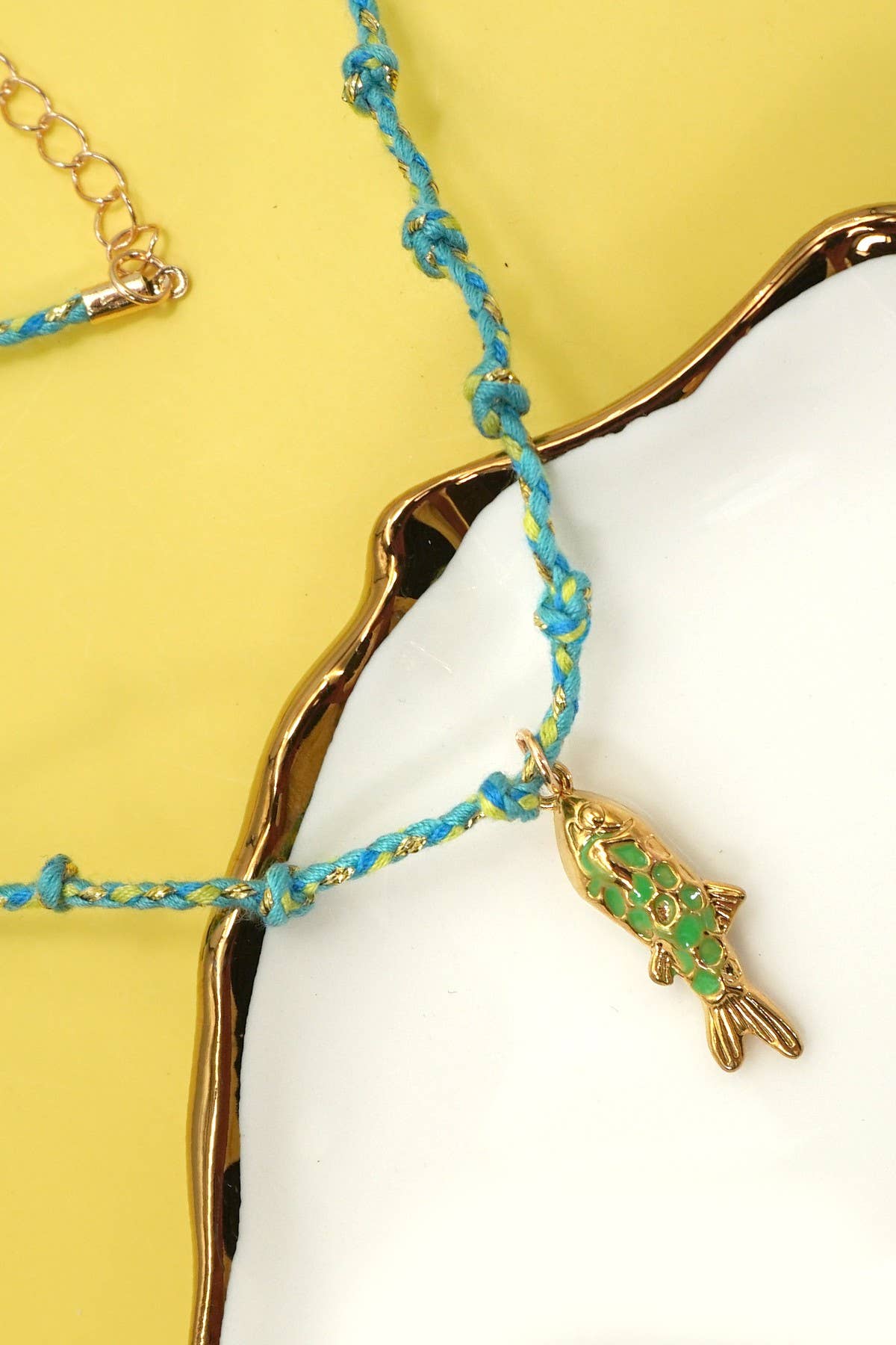18K STAINLESS STEEL CORDED CHARM NECKLACE