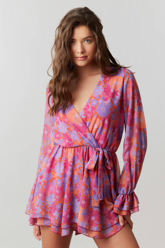 Chiffon Floral Print Romper