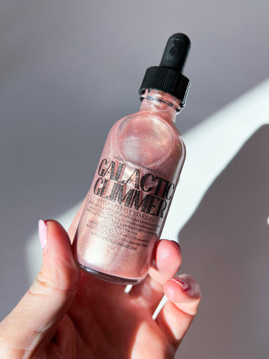 Galactic Glimmer - 2 oz Bath & Body Oil (Crystal-Infused)