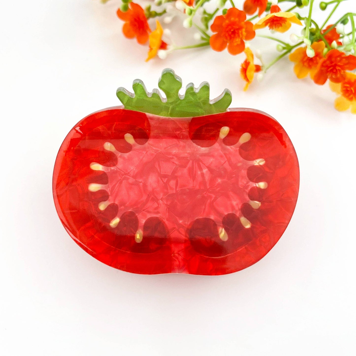 Half Tomato Print Acetate Claw Clip Fresh Summer Style