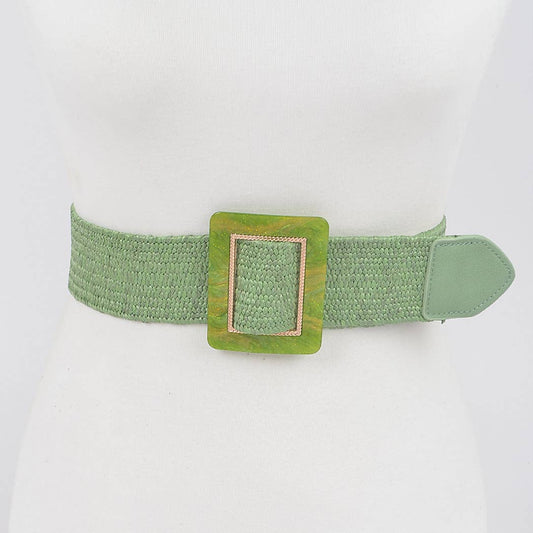Square Buckle Stretch Belt