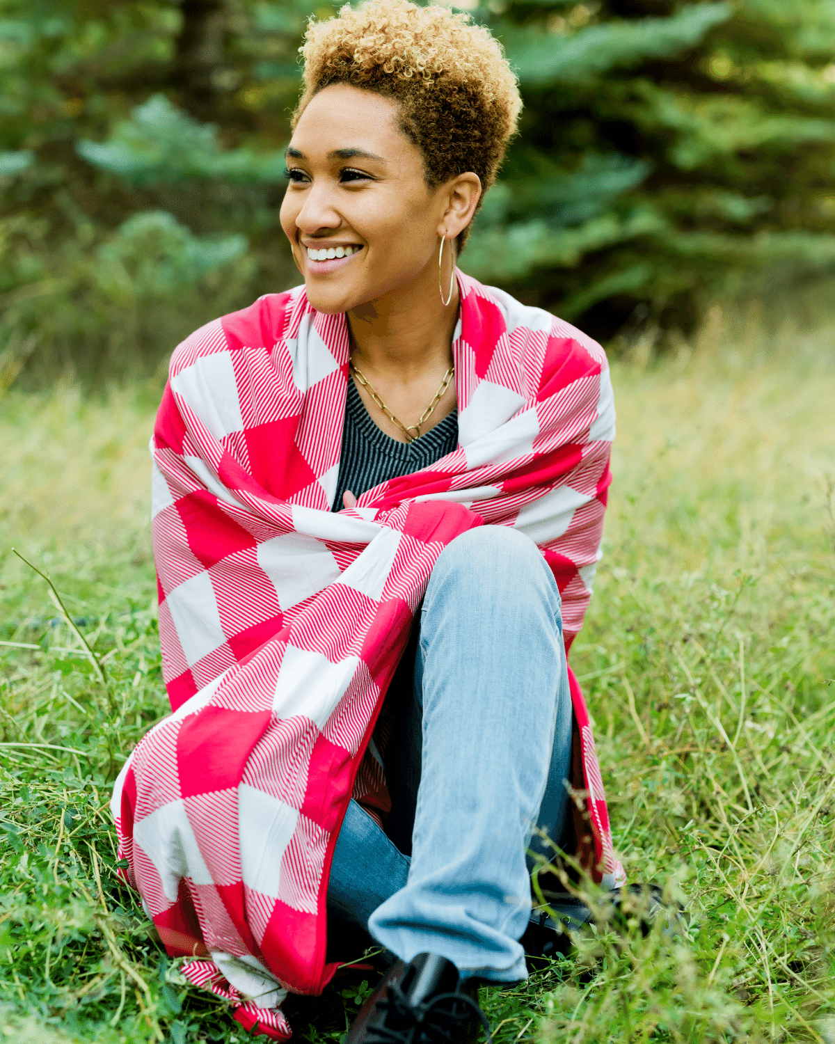 Red & White Buffalo Plaid Blanket