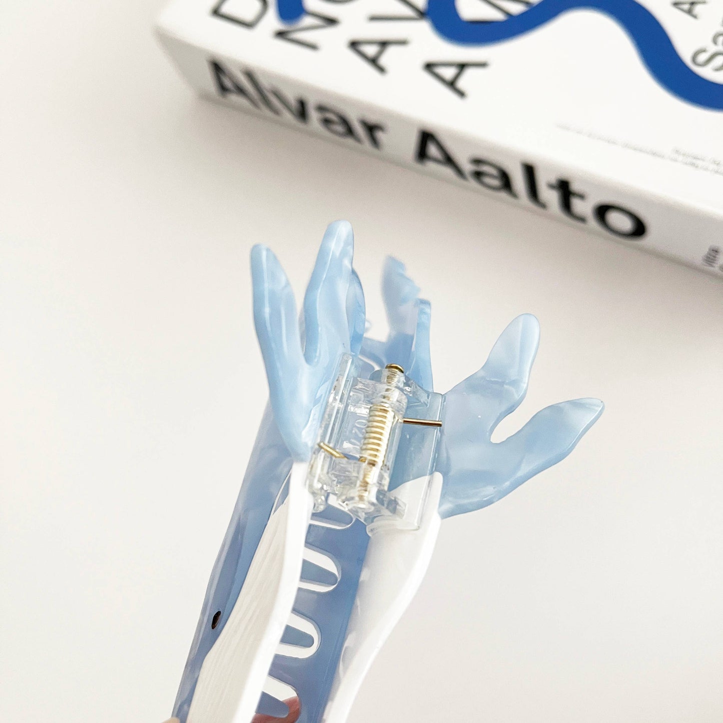 Light Blue Whale Claw Clip,Animal Hair Clip