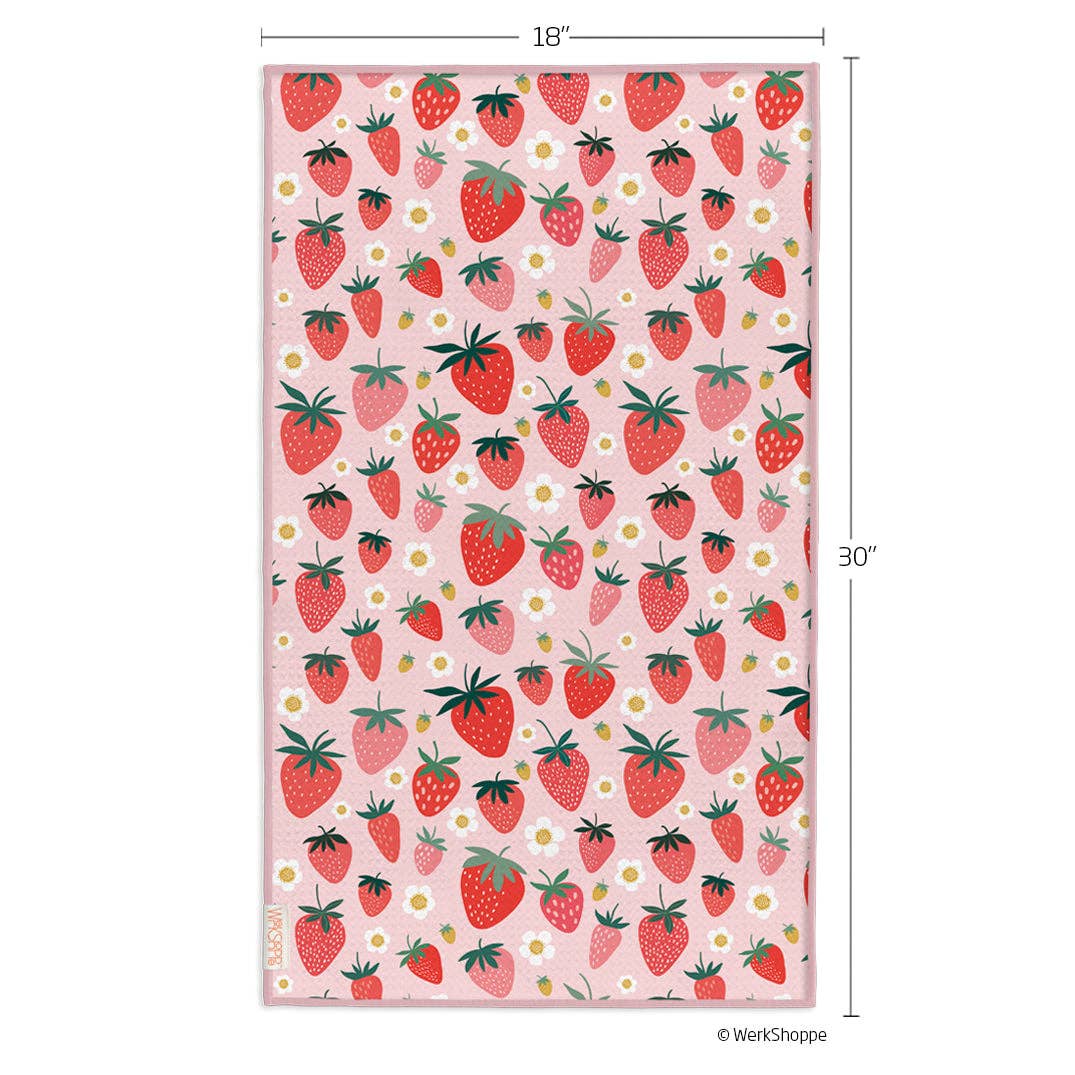 Strawberry Check Microfiber Kitchen Towel