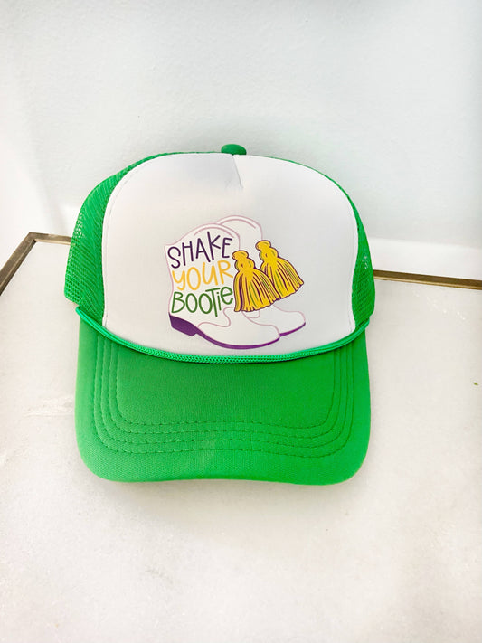 Majorette Marching Boots Trucker Hat - Mardi Gras