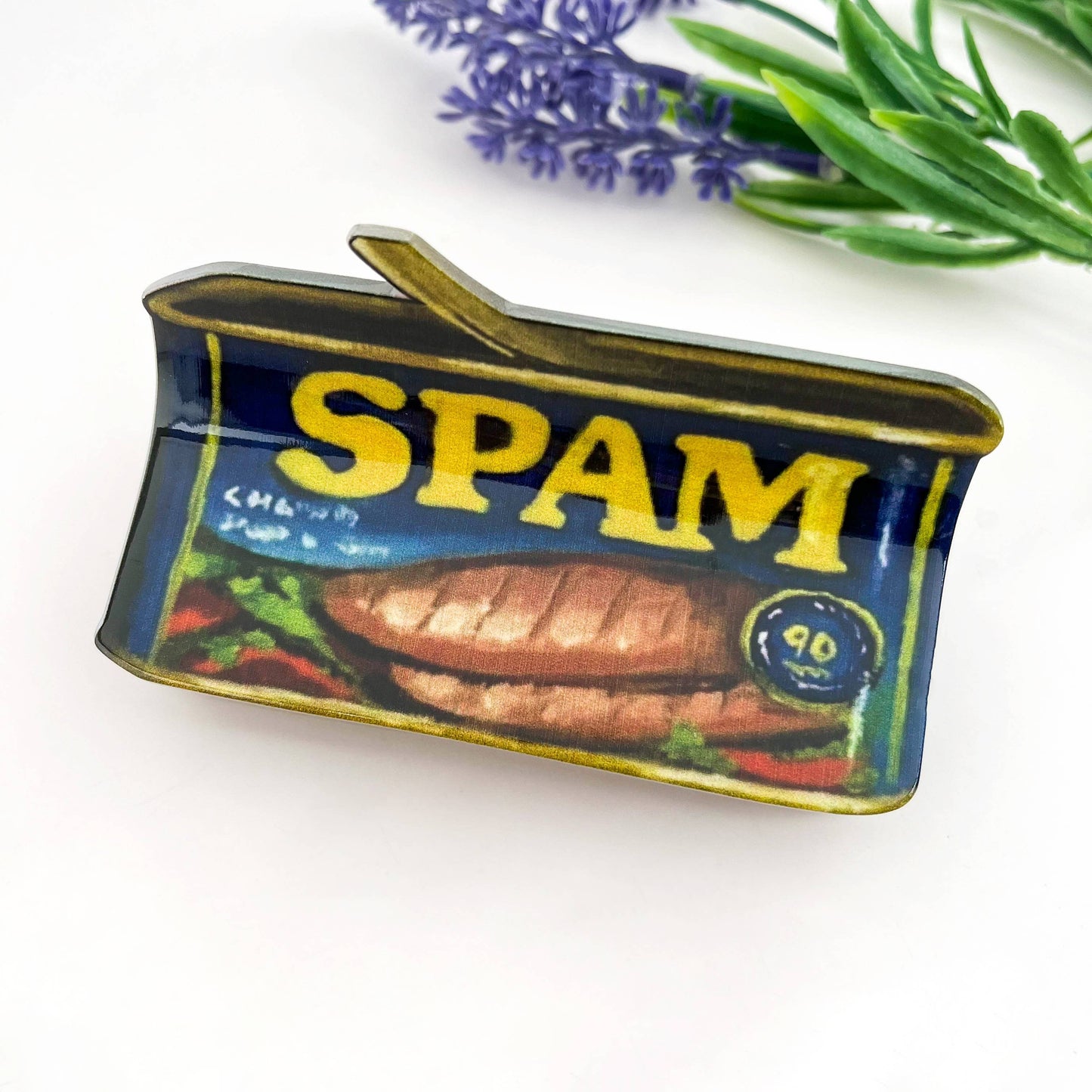 Spam Can Print Hair Claw Clip Novelty Food Cute