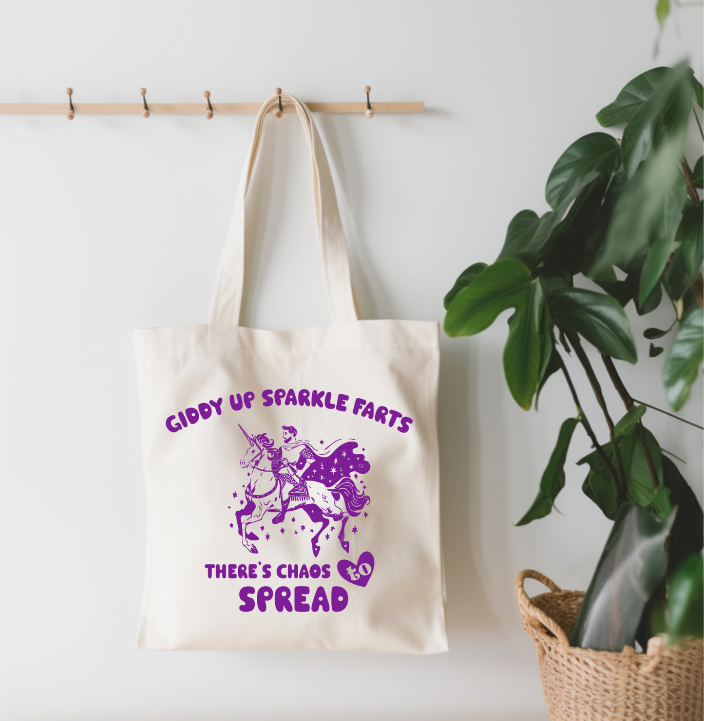 Giddy Up Sparkle Farts Canvas Tote Bag