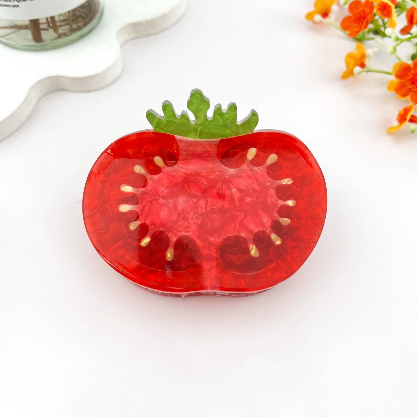 Half Tomato Print Acetate Claw Clip Fresh Summer Style
