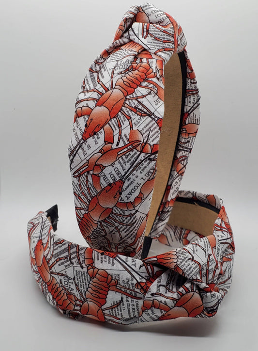 Crawfish on Newspaper Headband