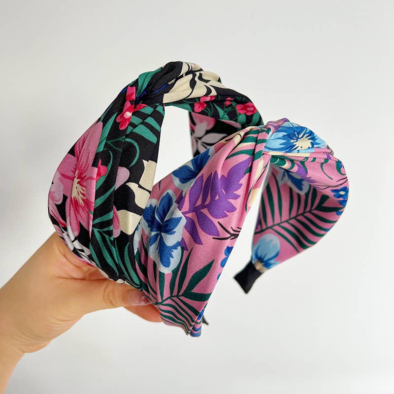 Tropical Floral Twist Headband