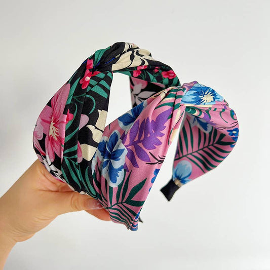 Tropical Floral Twist Headband