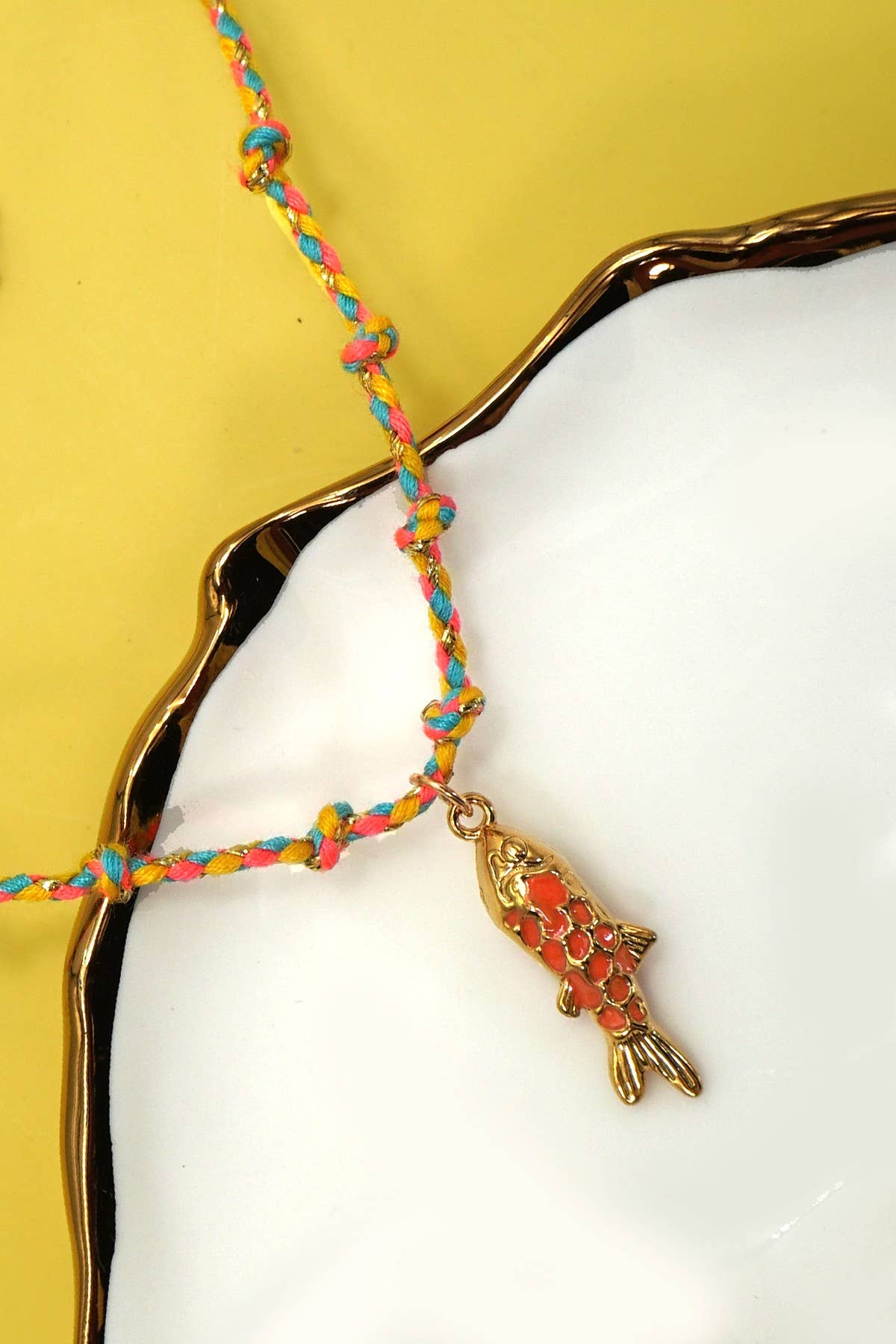 18K STAINLESS STEEL CORDED CHARM NECKLACE