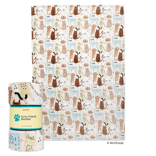 Cats Meow Pet Fleece Blanket, Cat Friendly Throw