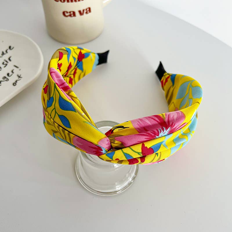 Tropical Floral Twist Headband