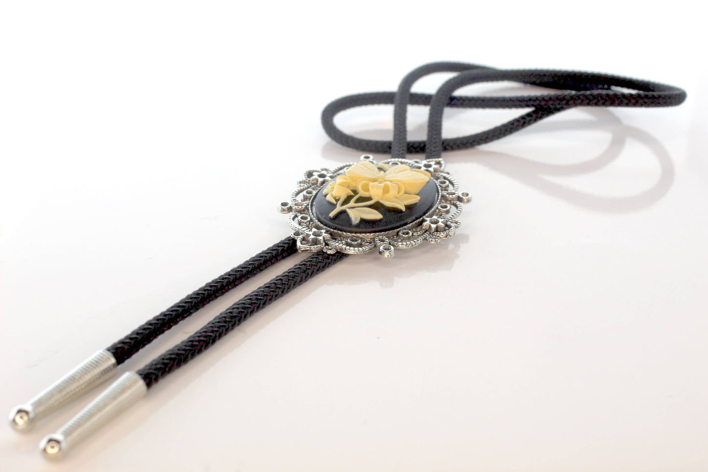 Victorian Bloom Bolo Tie, 36" cord, made in USA