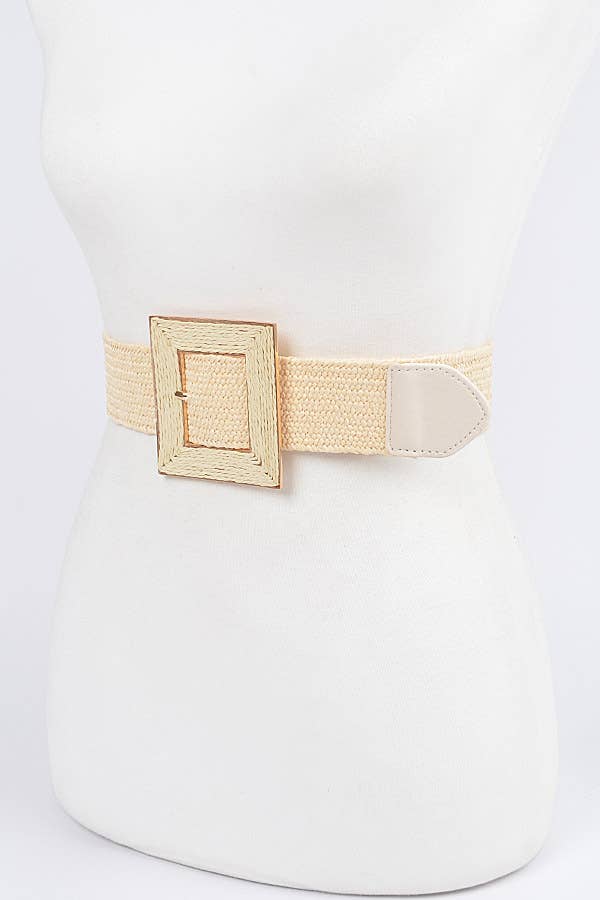 Square Buckle Stretch Belt