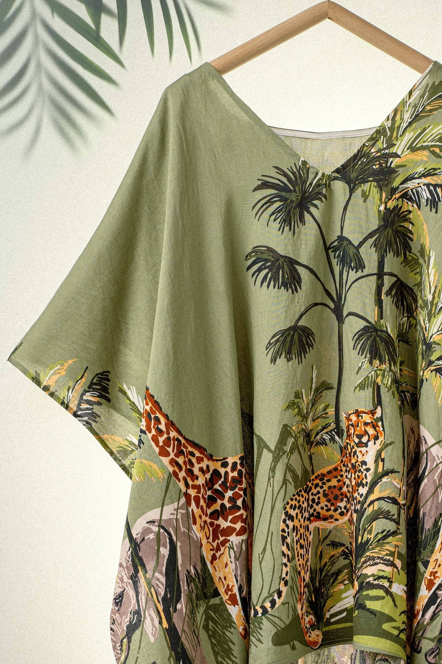 Safari Print V-Neck Poncho