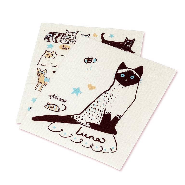 Cats & Names Dishcloths