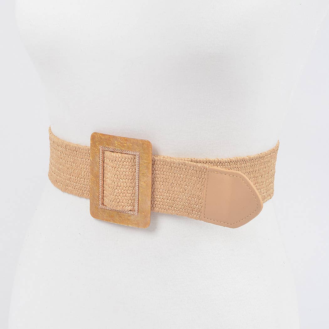 Square Buckle Stretch Belt