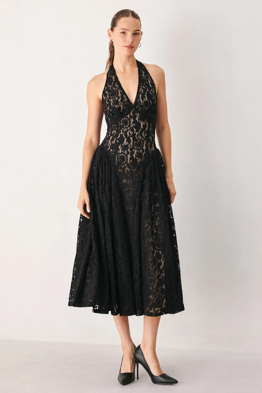 Bella Donna Lace Halter Dress