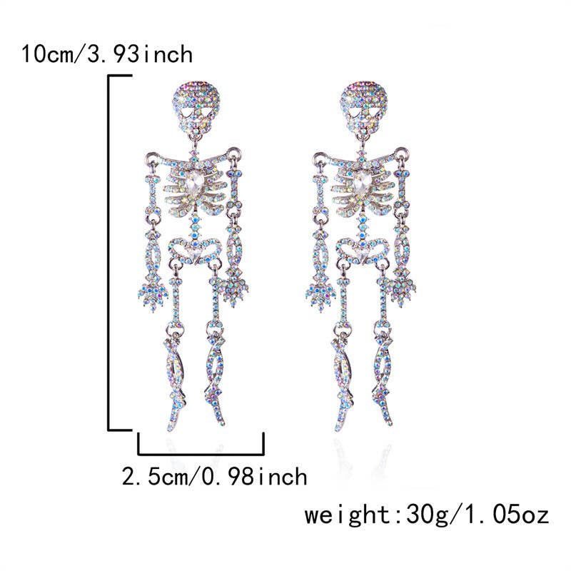 Creative Sparkly Skeleton Earrings