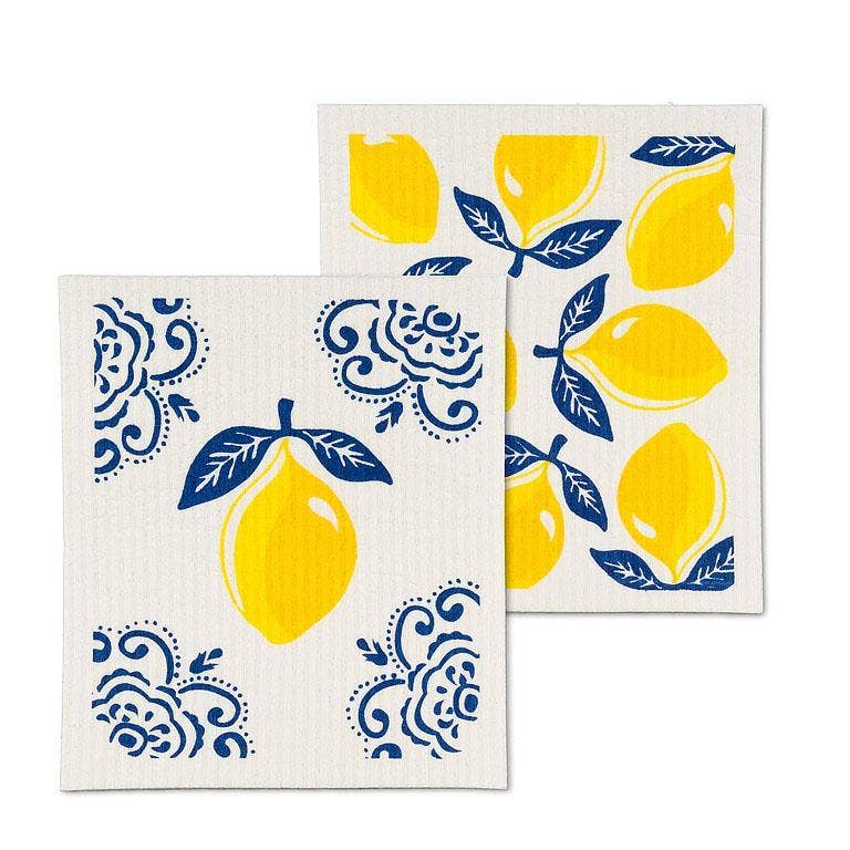 S/2 Sorrento Lemon Dishcloths