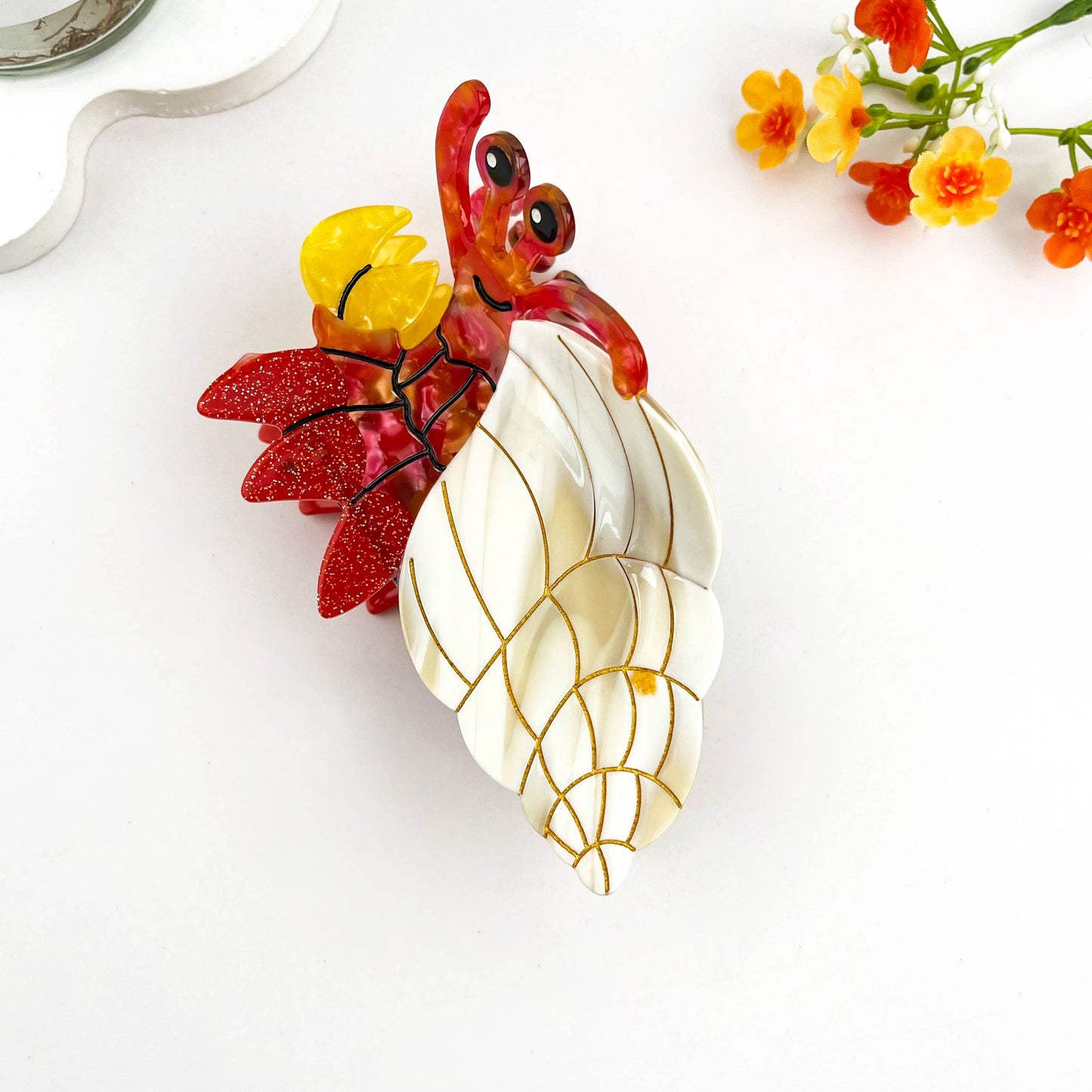 Hermit Crab Acetate Hair Claw Clip