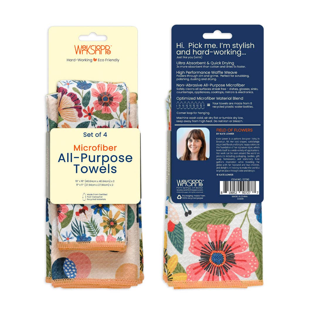 Field Of Flowers All Purpose Towel Set, Multi-Surface Cloths
