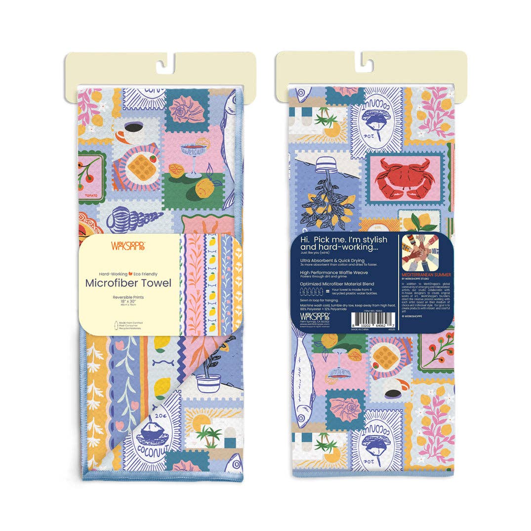 Mediterranean Summer Microfiber Kitchen Towel