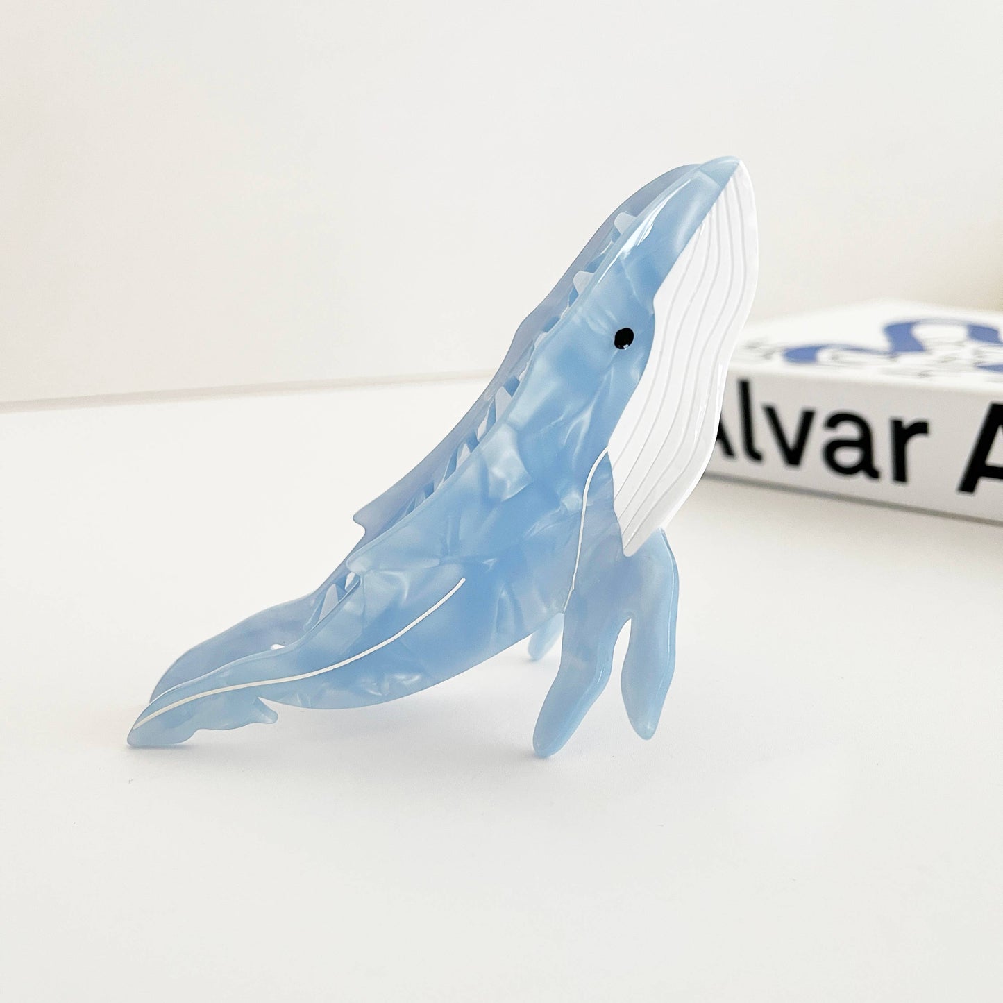 Light Blue Whale Claw Clip,Animal Hair Clip