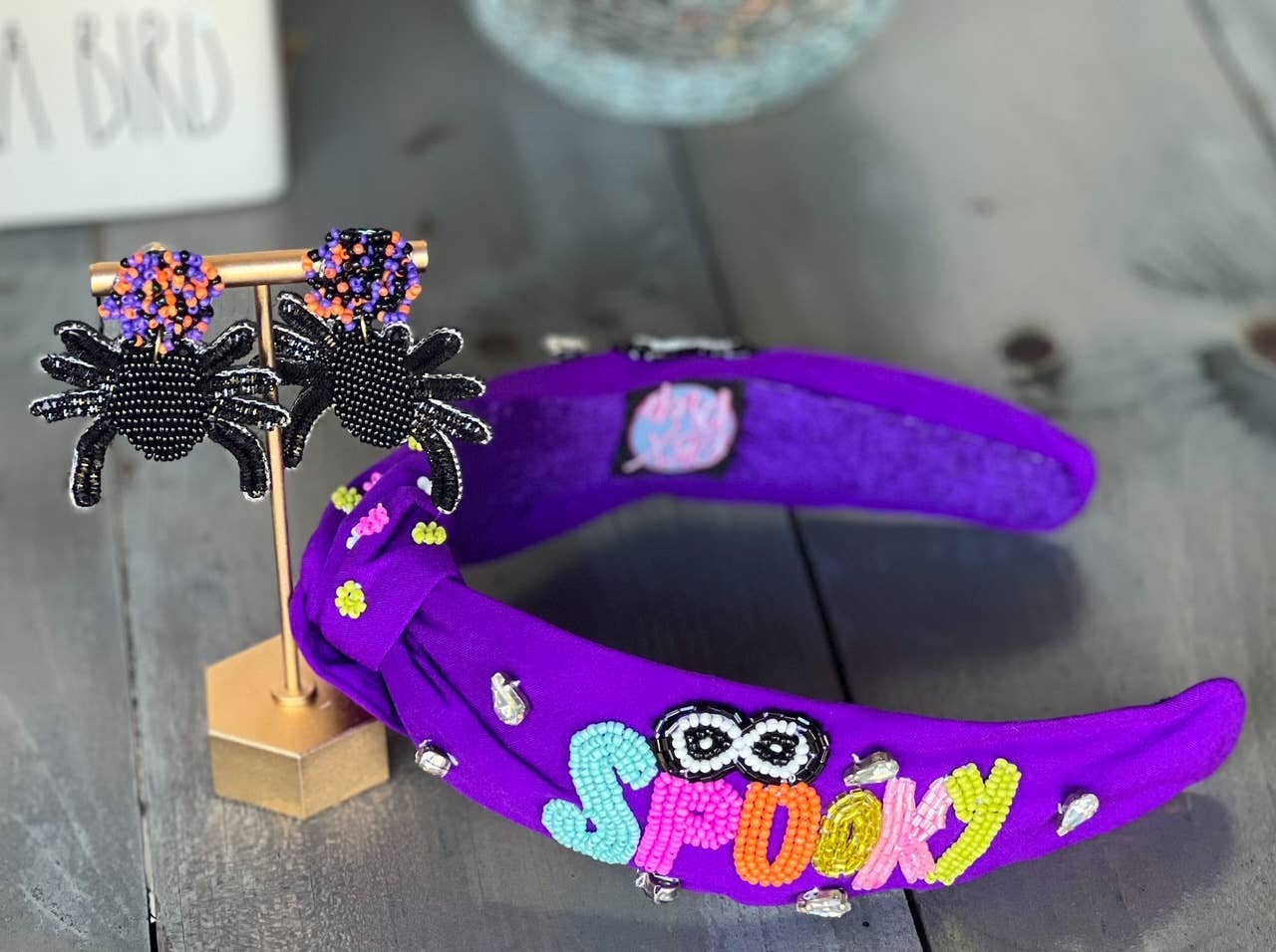 Spooky Rhinestone Halloween Beaded Handmade Headband