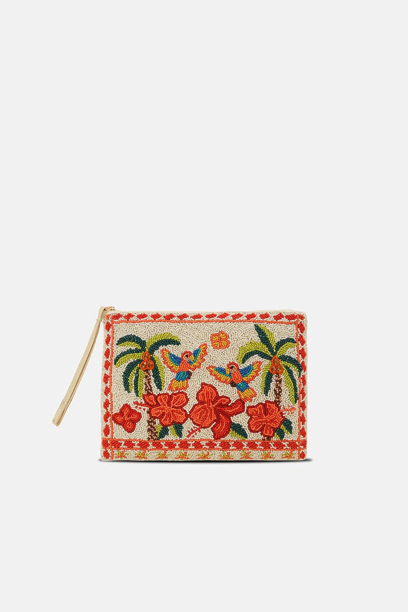 Rio Rhythm Vibrant Beaded Wristlet Clutch