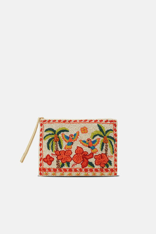 Rio Rhythm Vibrant Beaded Wristlet Clutch